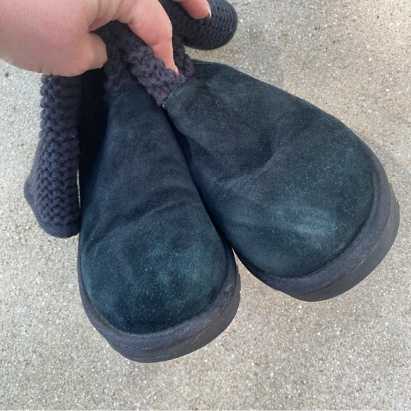 UGG | Shaina Black Sweater Cuff Booties Boots 7 - Picture 7 of 10